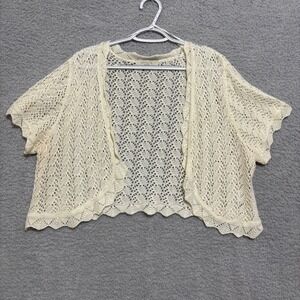 Open Knit Short Sleeve Cardigan Plus Size 3X – Pinque